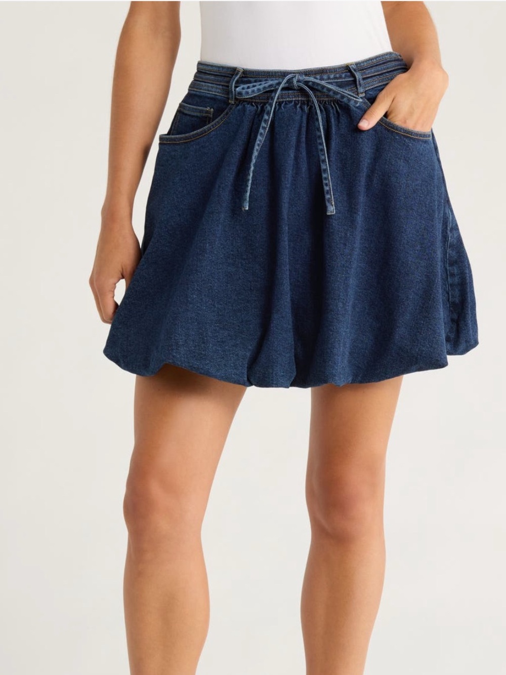 Cinq a sept steph tie waist denim miniskirt . NWT size 6